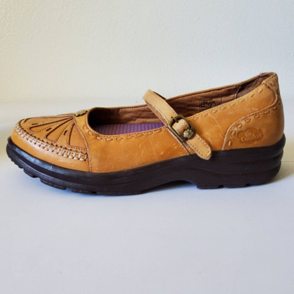 Dr. Comfort Women 10 N Paradise Diabetic Shoes Mary Jane Tan Leather Orthopedic